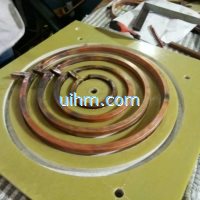 pancake induction coil for heating surface of steel plate