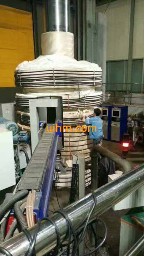 induction preheating hydroturbine shaft by full air cooled DSP induction heater (2)