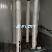 induction heating pipelines by full air cooled induction heaters